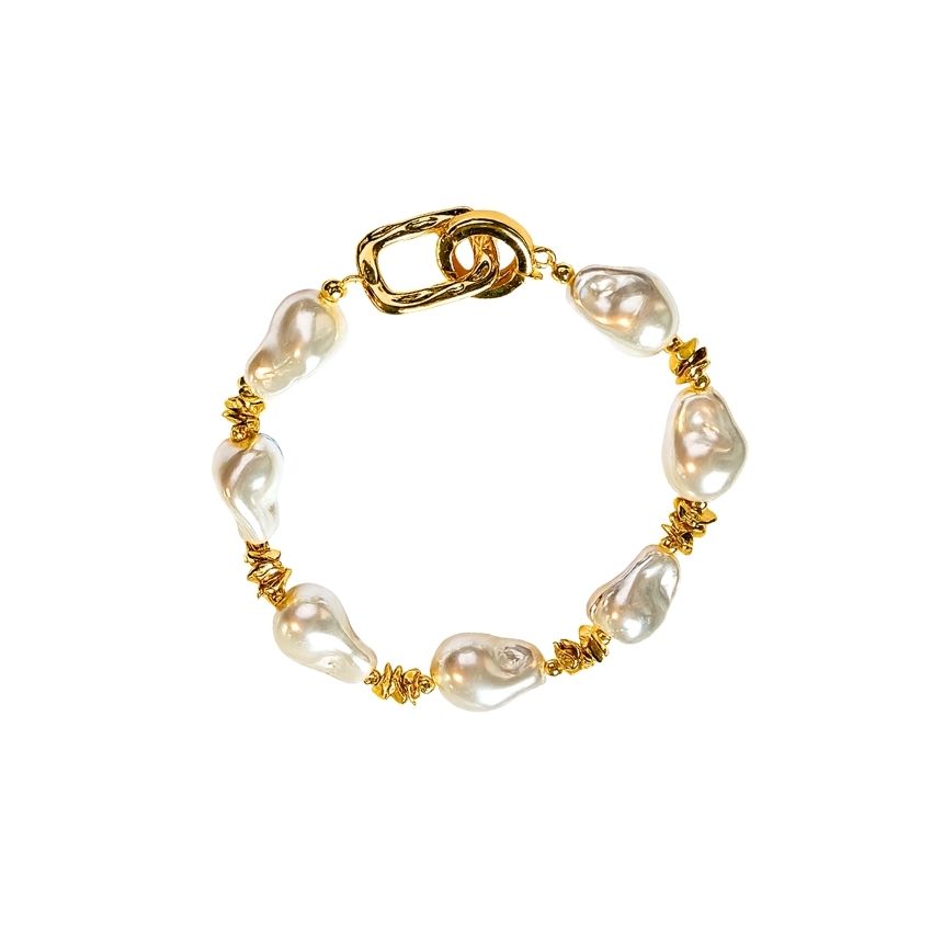 Baroque Pearl Bracelet Gold Plated Brass Jewelry Wholesale